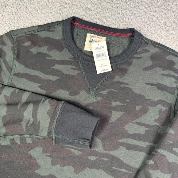 Todd Snyder Champion Sweatshirt Mens M Black Camo Crewneck Terry Fleece NEW - Picture 1 of 9